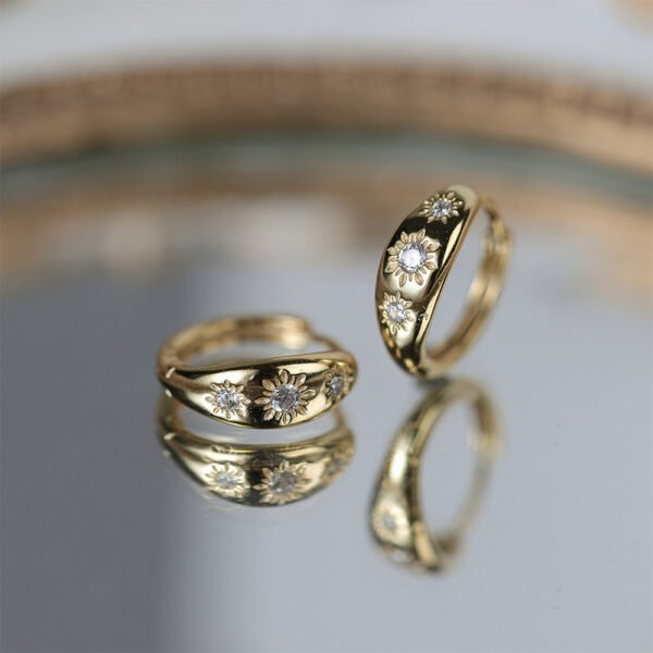 Sunlit Trinity Star Earrings