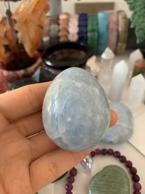 Blue Calcite Crystal Polished Eggs